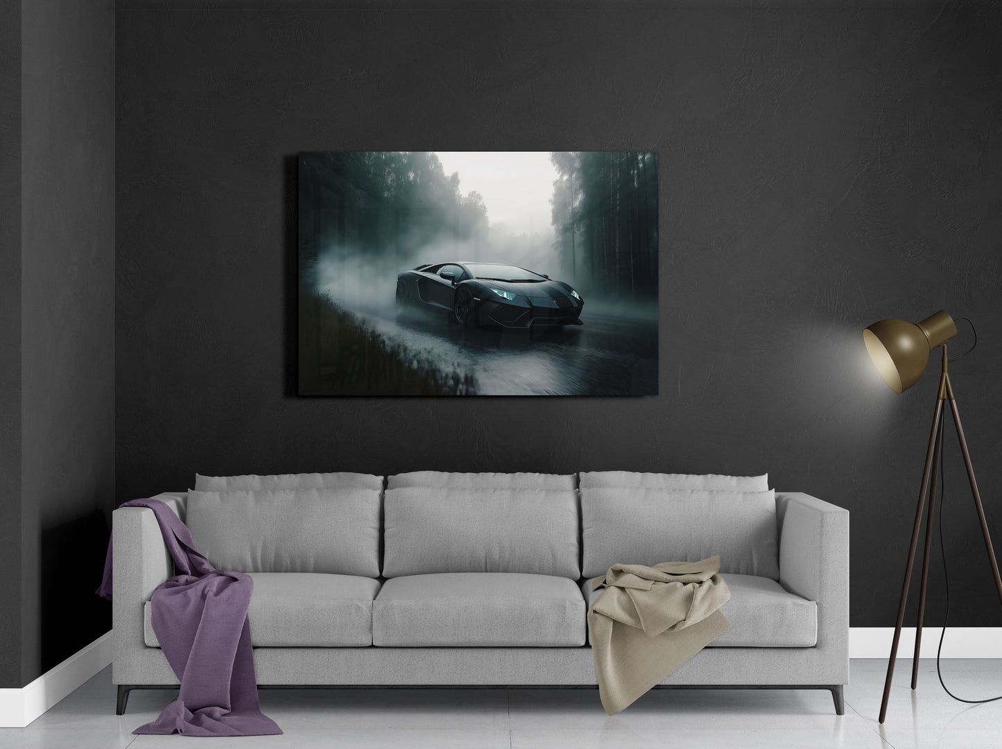 Lamborghini Aventador Forest Fog