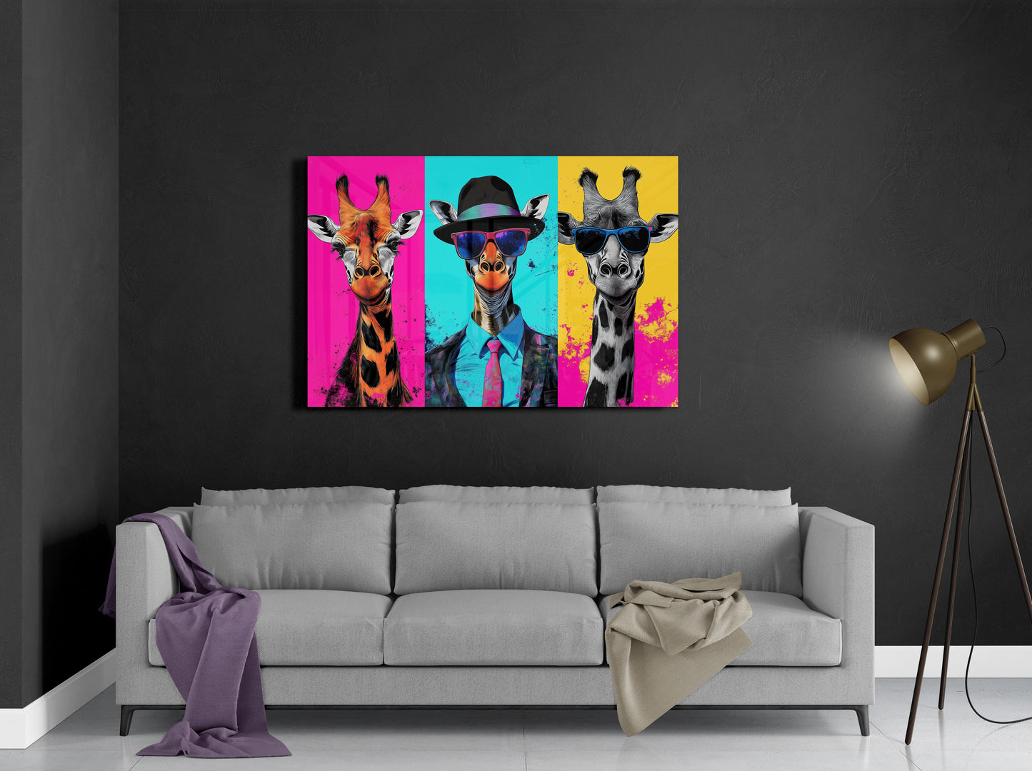 Colorful Giraffes Trio