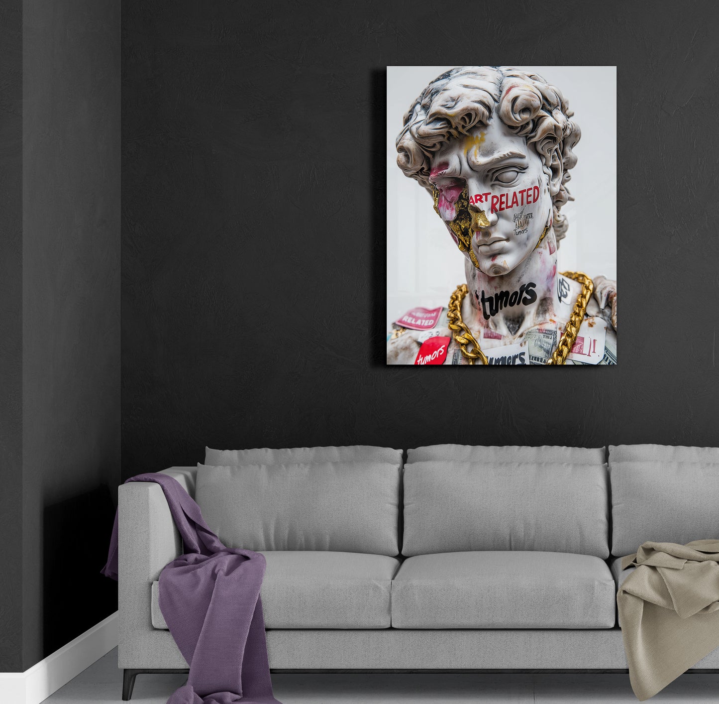 Graffiti Marble Statue