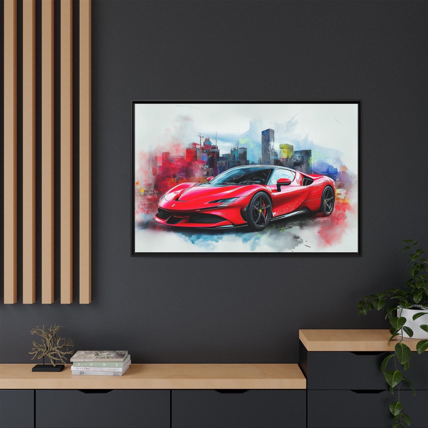 Ferrari SF90 Watercolor Style
