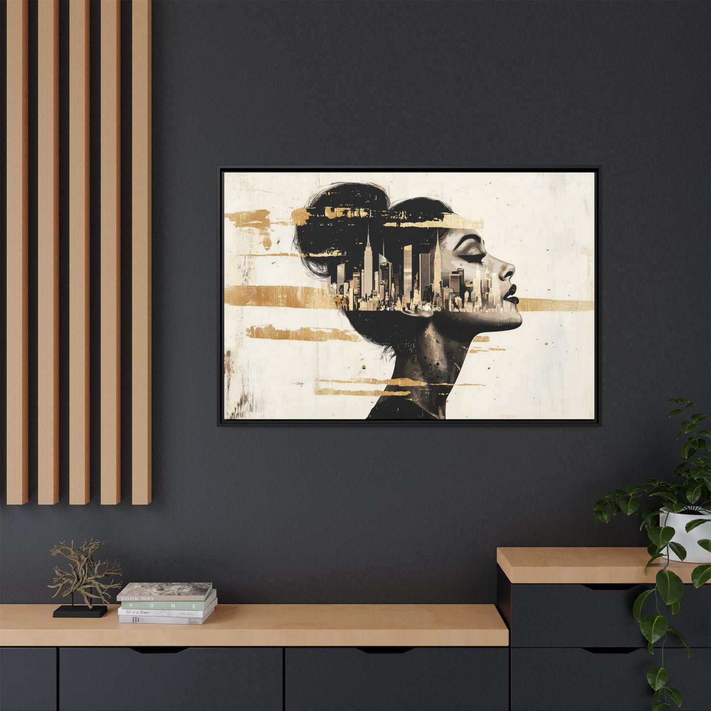 New York Skyline Face Silhouette