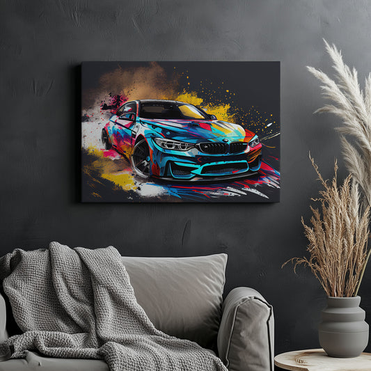 BMW M4 Colorful Sketch