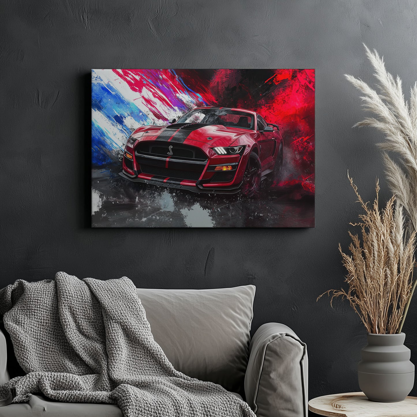 Ford Mustang Colorful Sketch