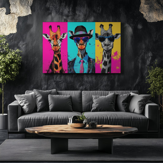 Colorful Giraffes Trio