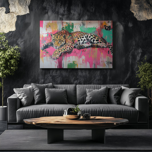 Pop Art Leopard Painting Style