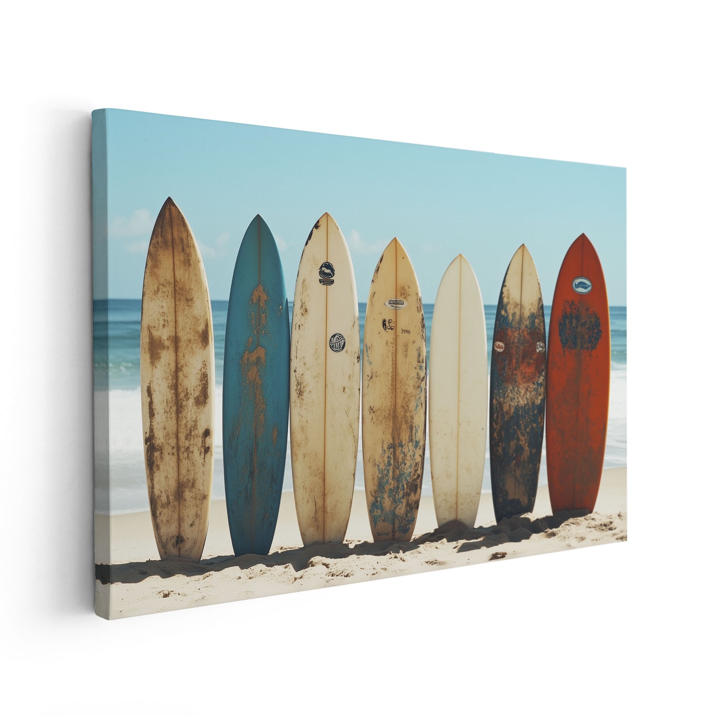 Vintage Surfboards on the Beach