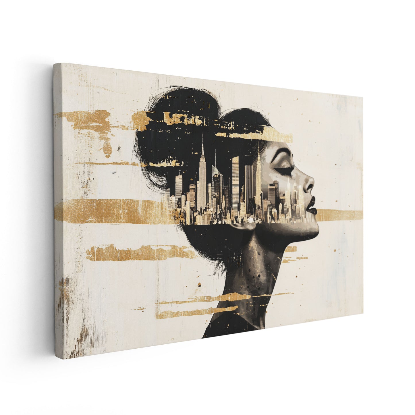 New York Skyline Face Silhouette