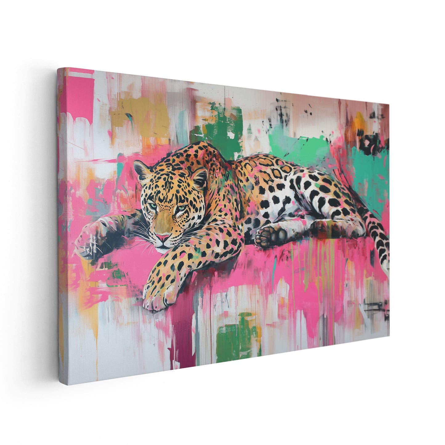 Pop Art Leopard Painting Style