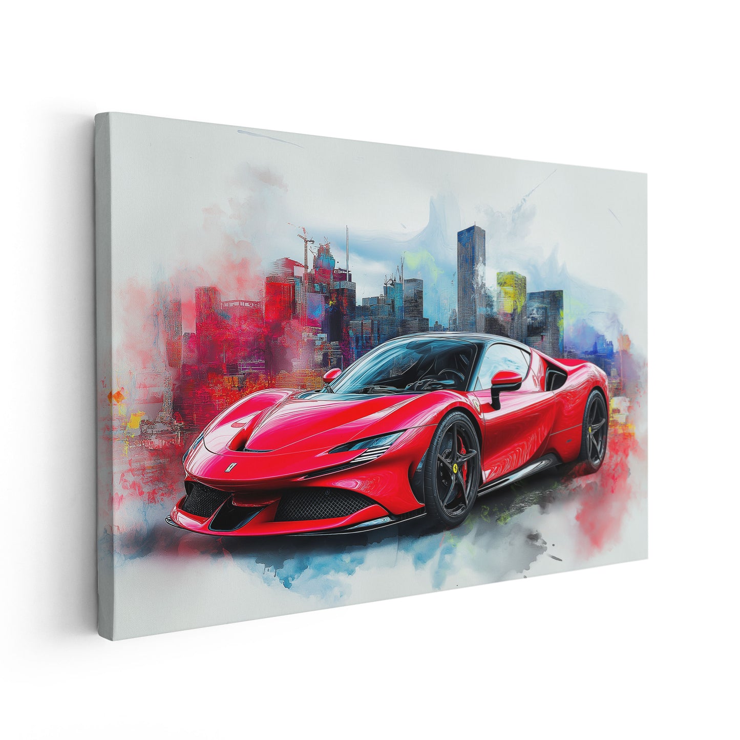 Ferrari SF90 Watercolor Style