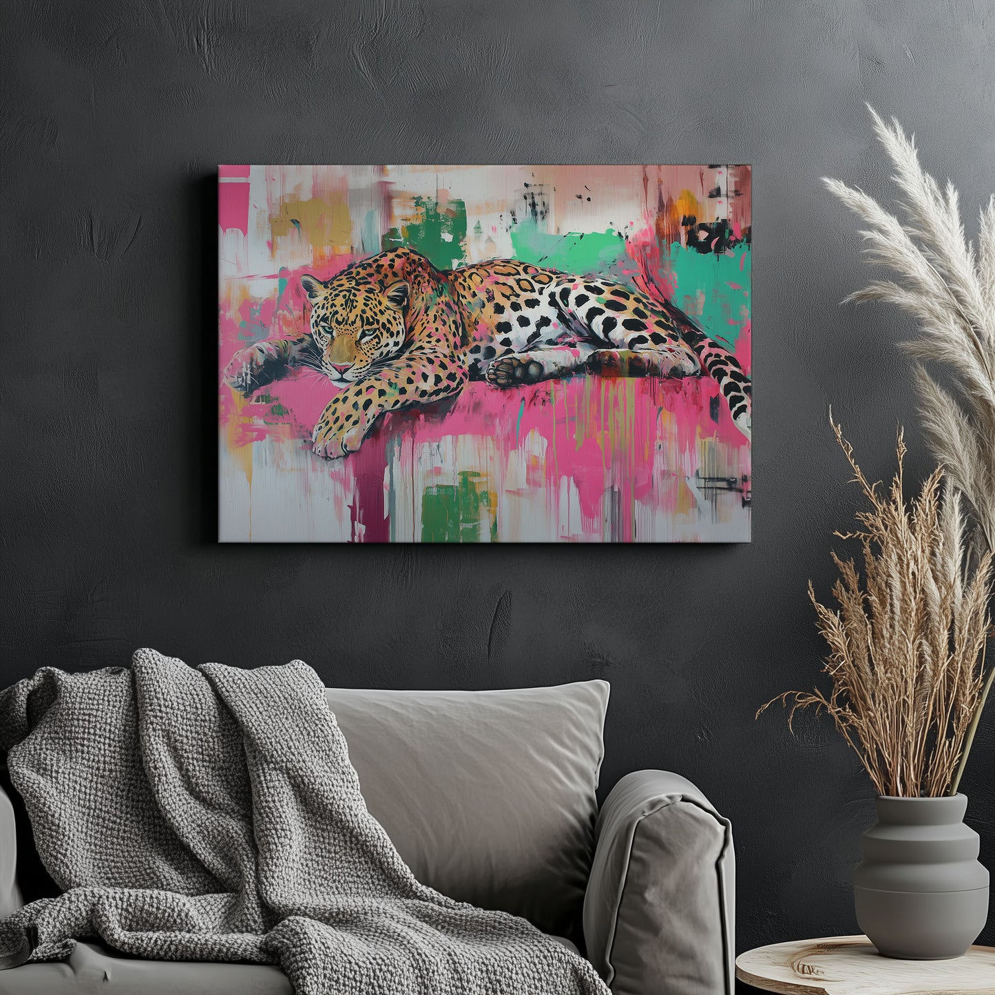 Pop Art Leopard Painting Style