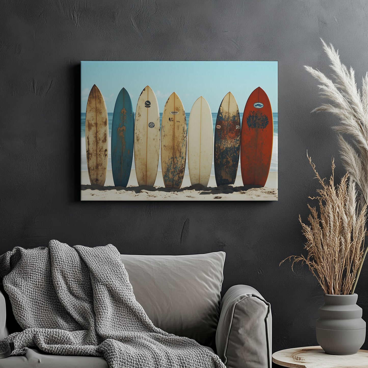 Vintage Surfboards on the Beach