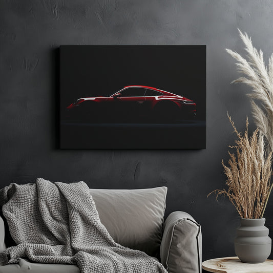 Red Porsche 911 Silhouette
