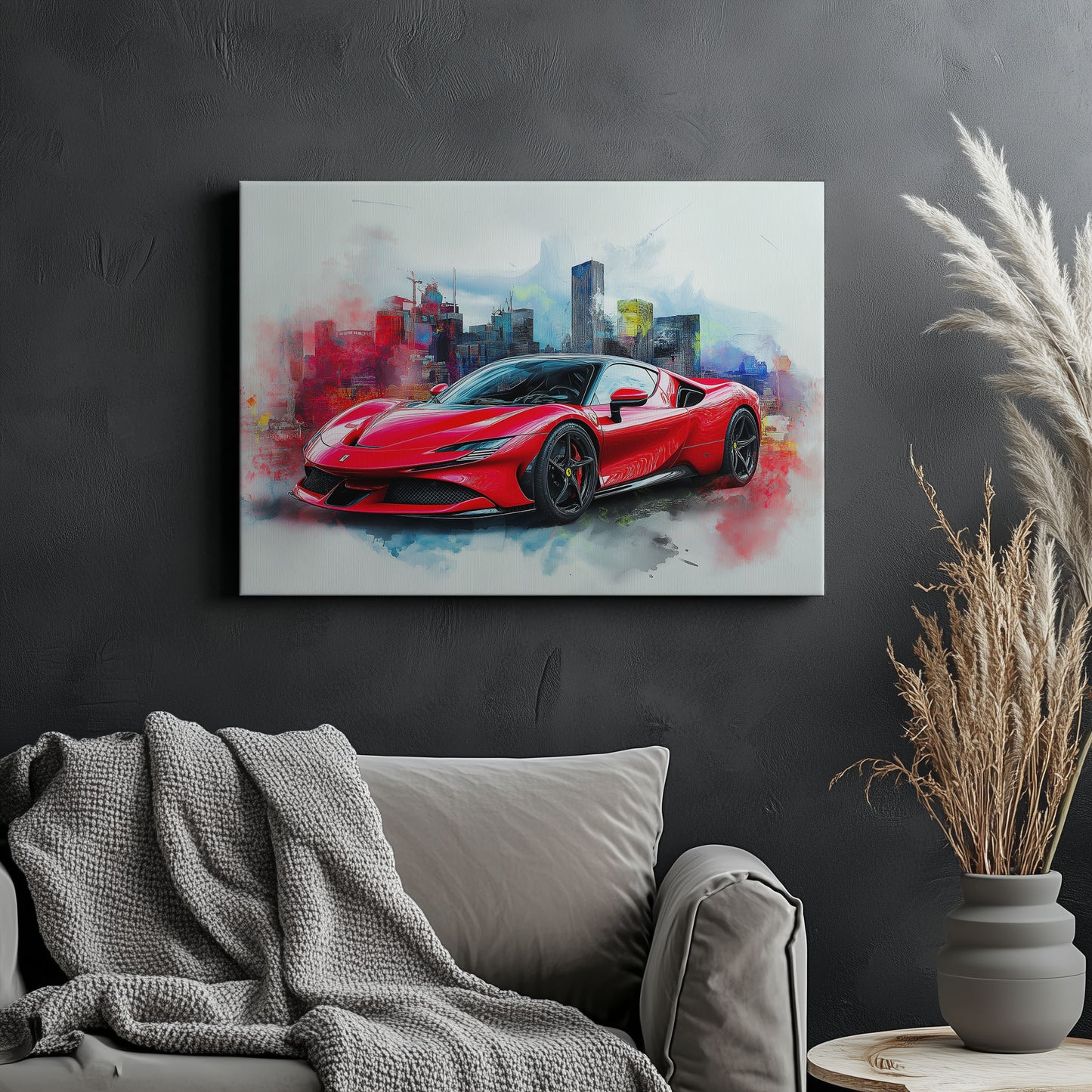 Ferrari SF90 Watercolor Style
