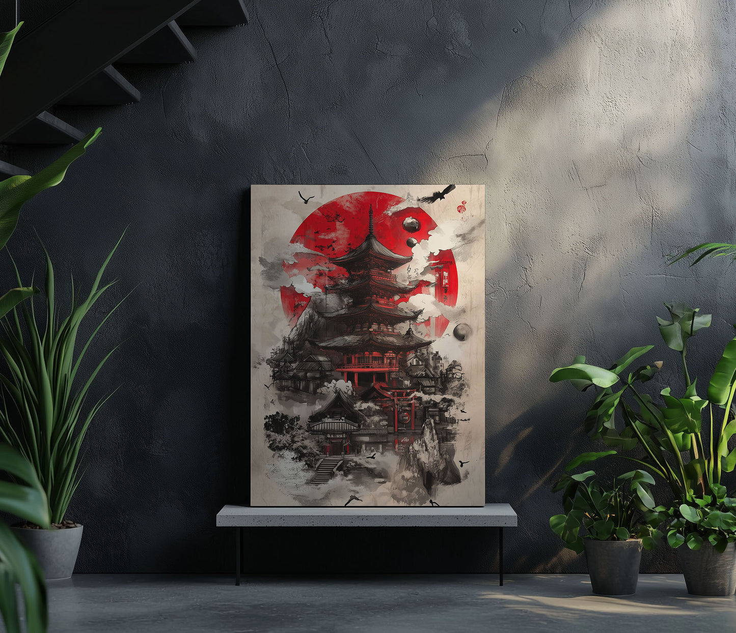 Japanese Sunset Temple
