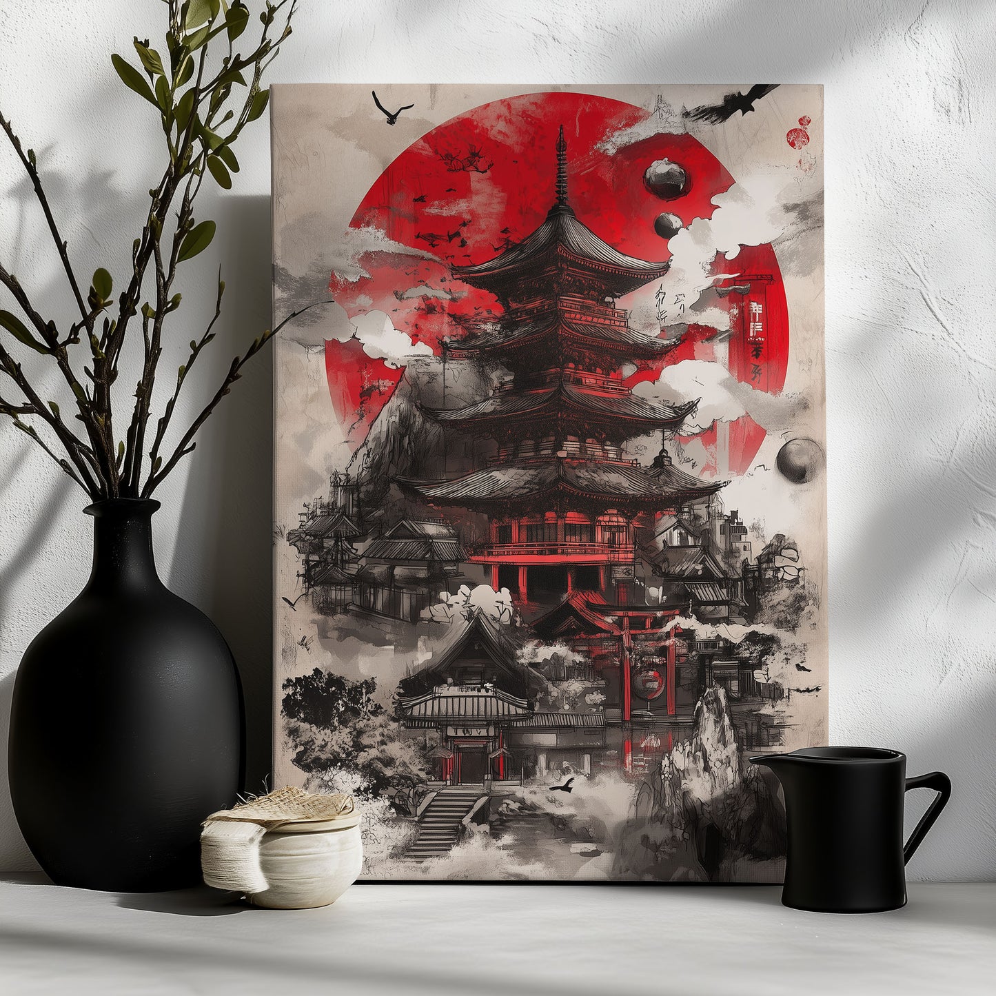 Japanese Sunset Temple