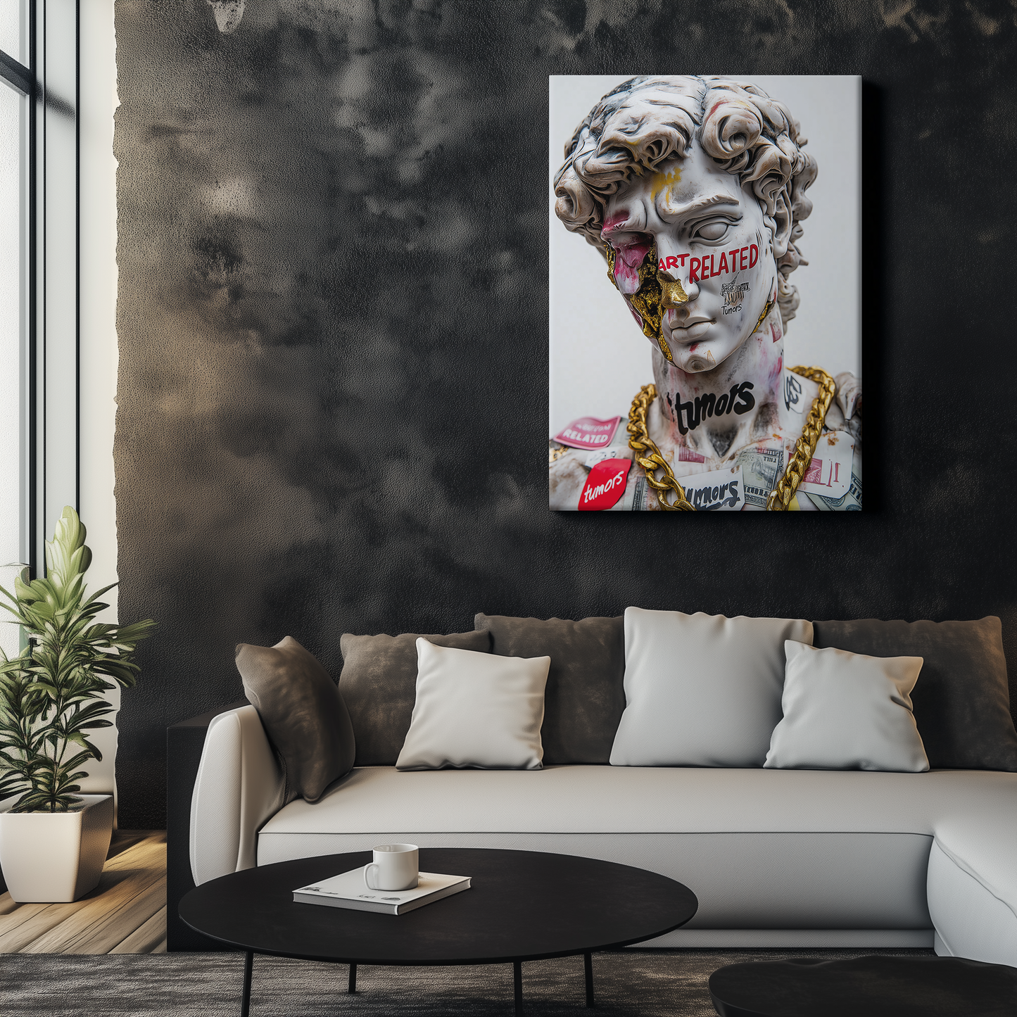 Graffiti Marble Statue