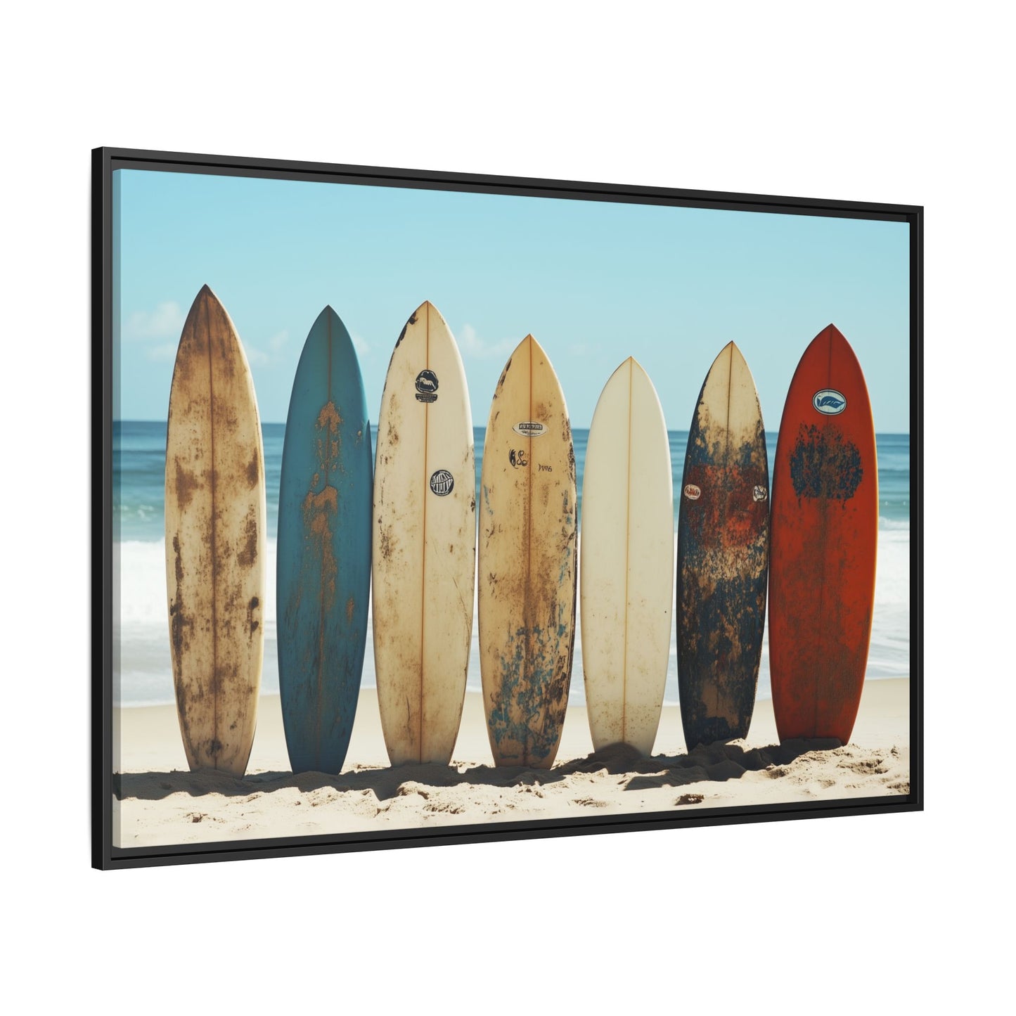 Vintage Surfboards on the Beach