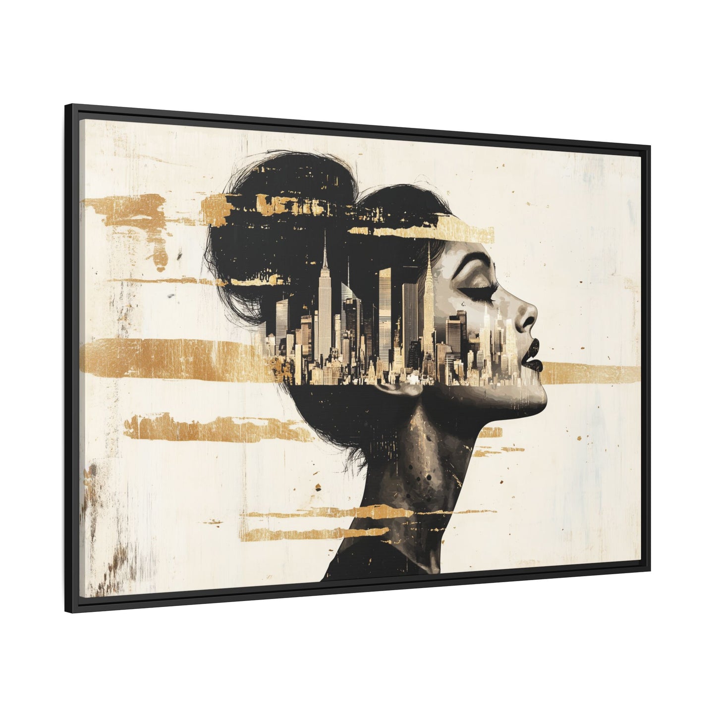 New York Skyline Face Silhouette