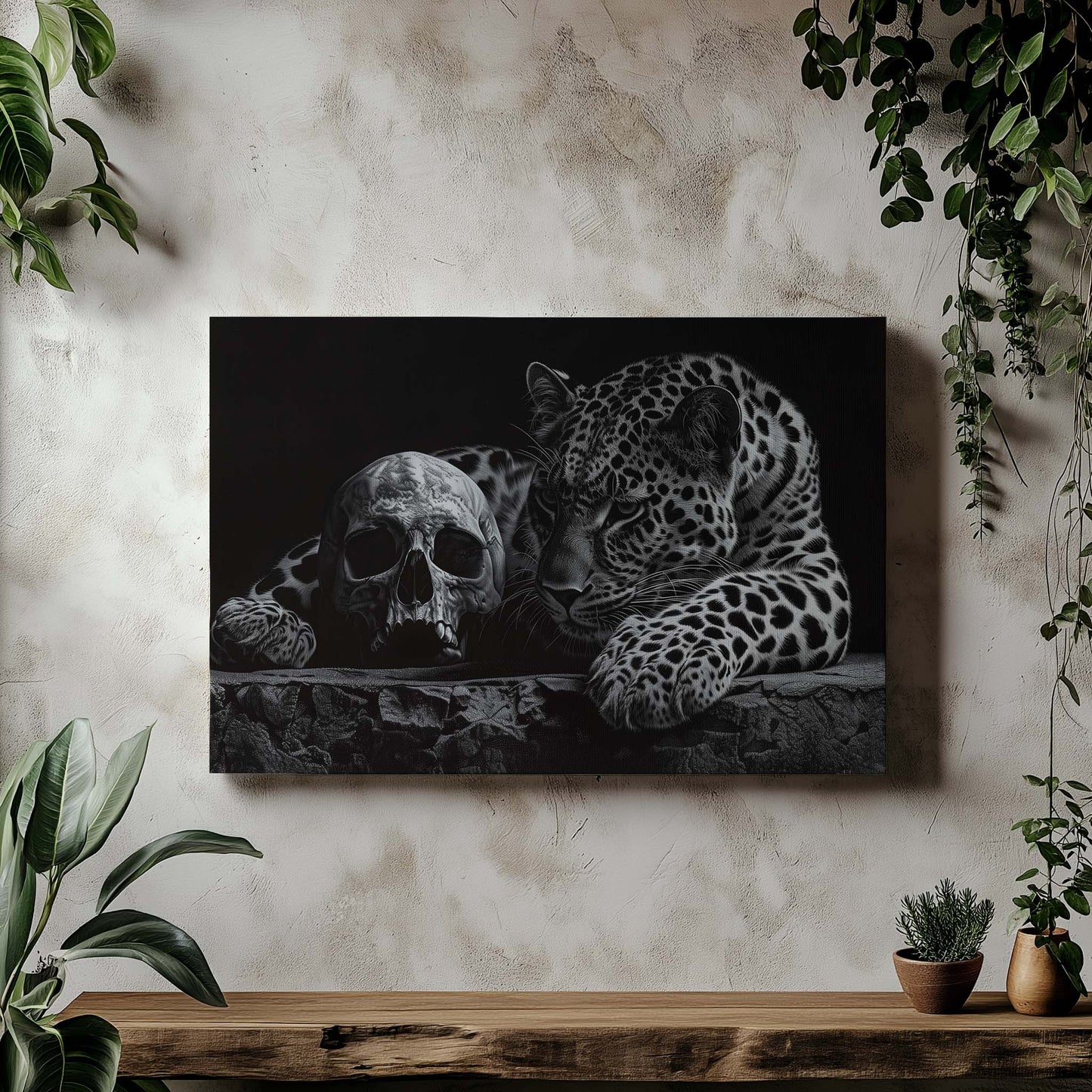 Leopard with Skull