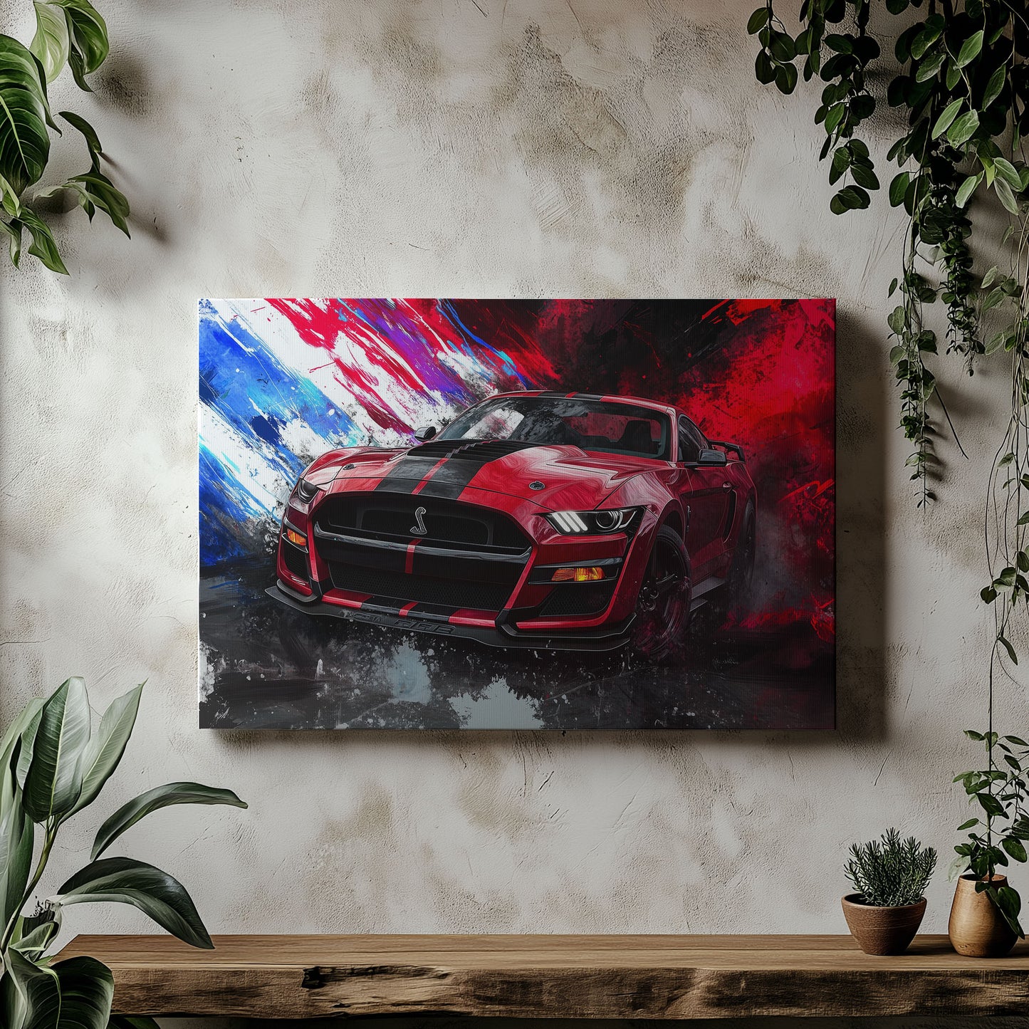 Ford Mustang Colorful Sketch