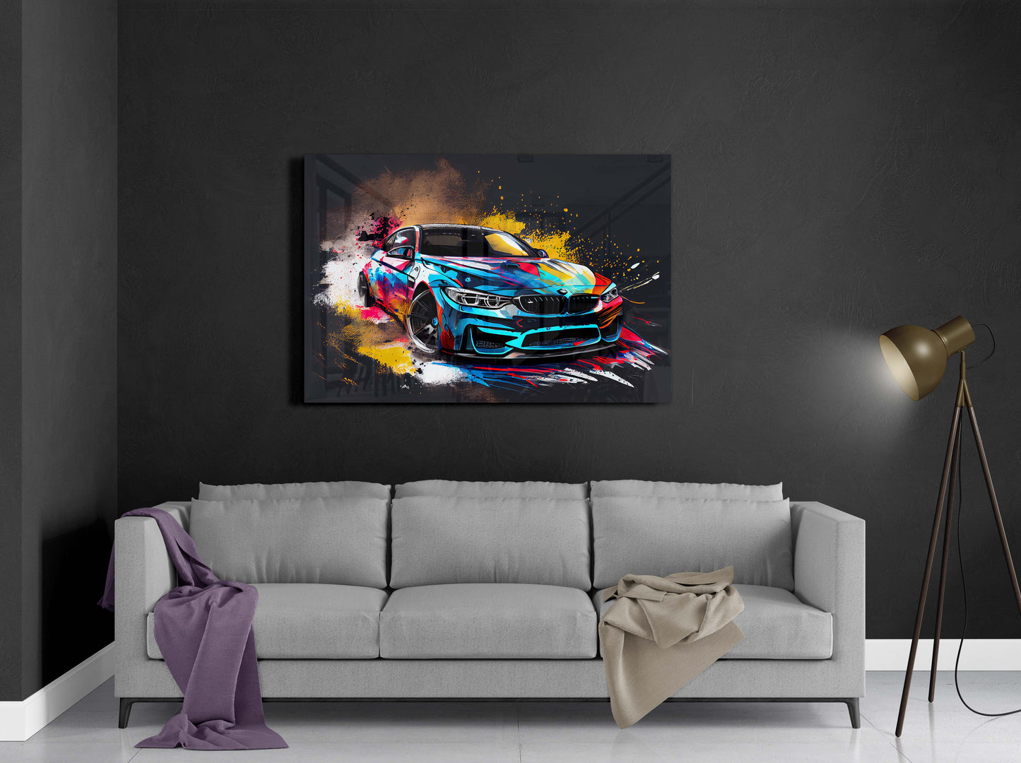 BMW M4 Colorful Sketch