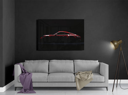 Red Porsche 911 Silhouette
