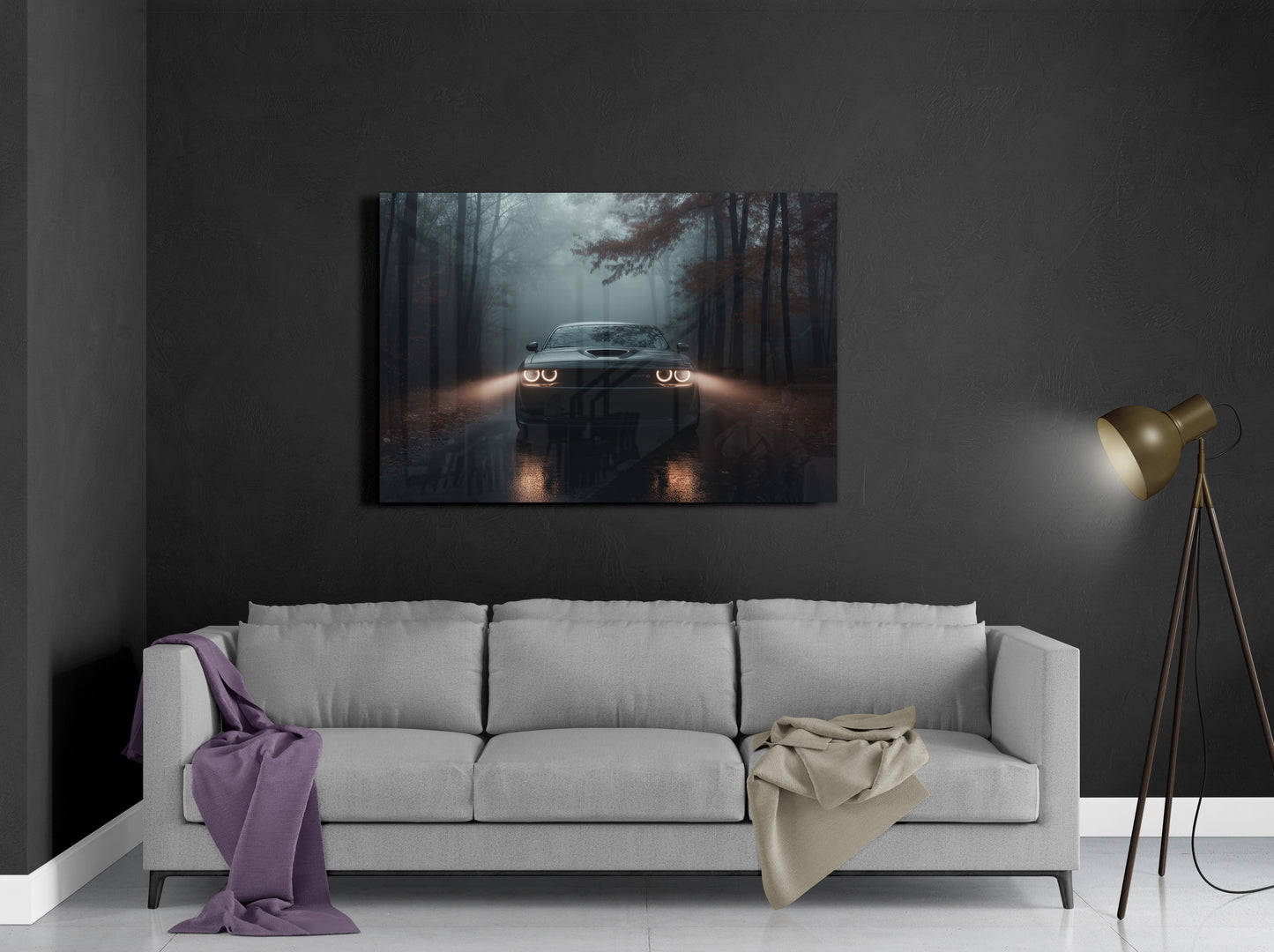 Dodge Challenger Foggy Night