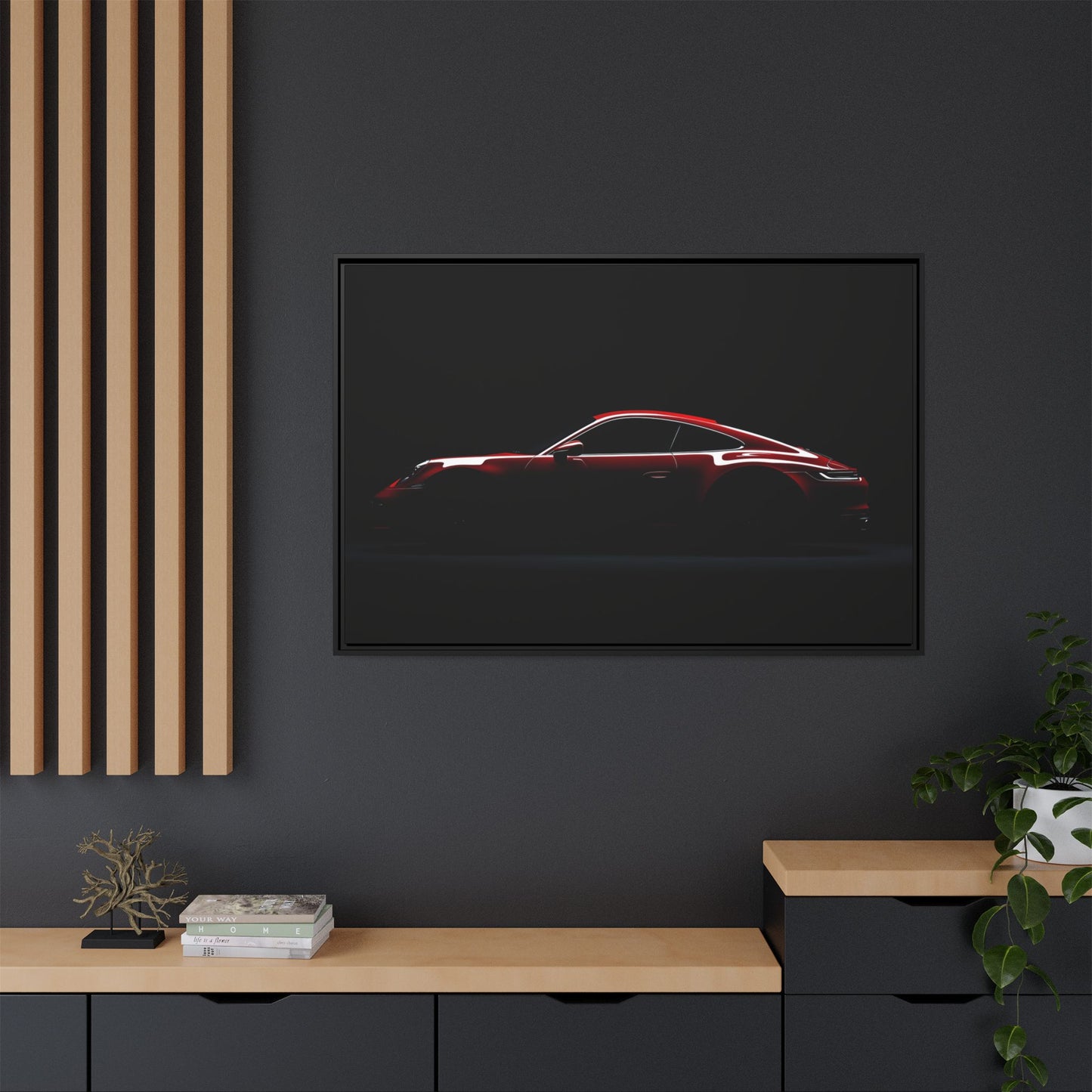Red Porsche 911 Silhouette