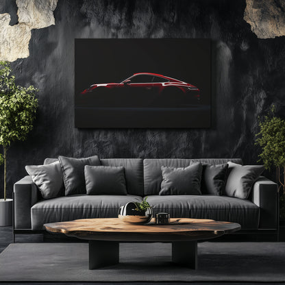 Red Porsche 911 Silhouette