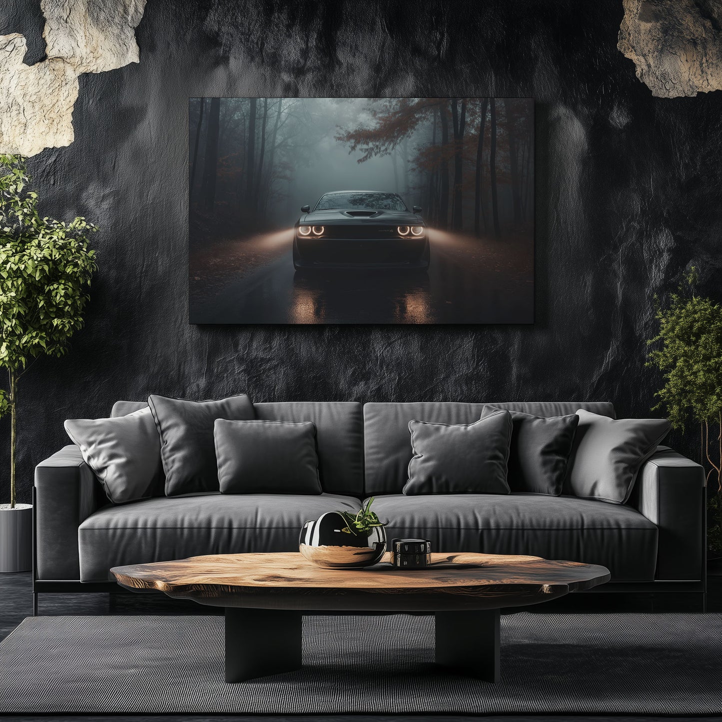 Dodge Challenger Foggy Night