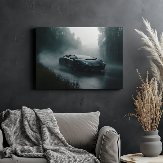 Lamborghini Aventador Forest Fog