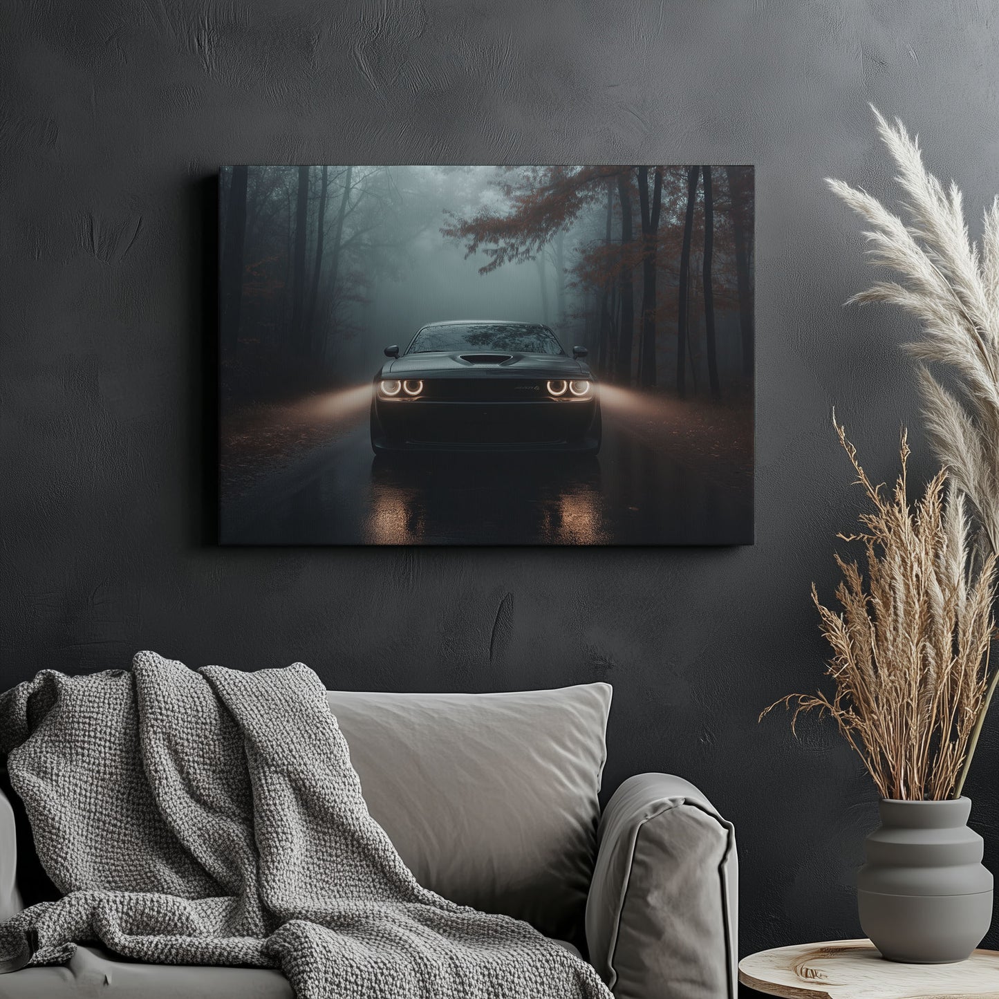 Dodge Challenger Foggy Night