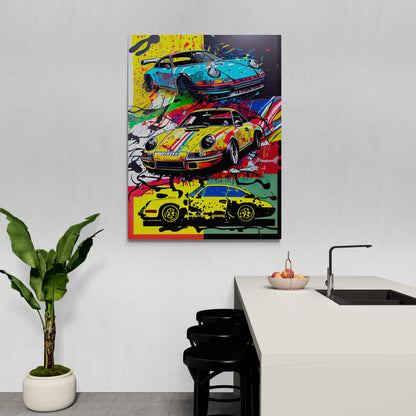 Porsche Triplet Pop Art