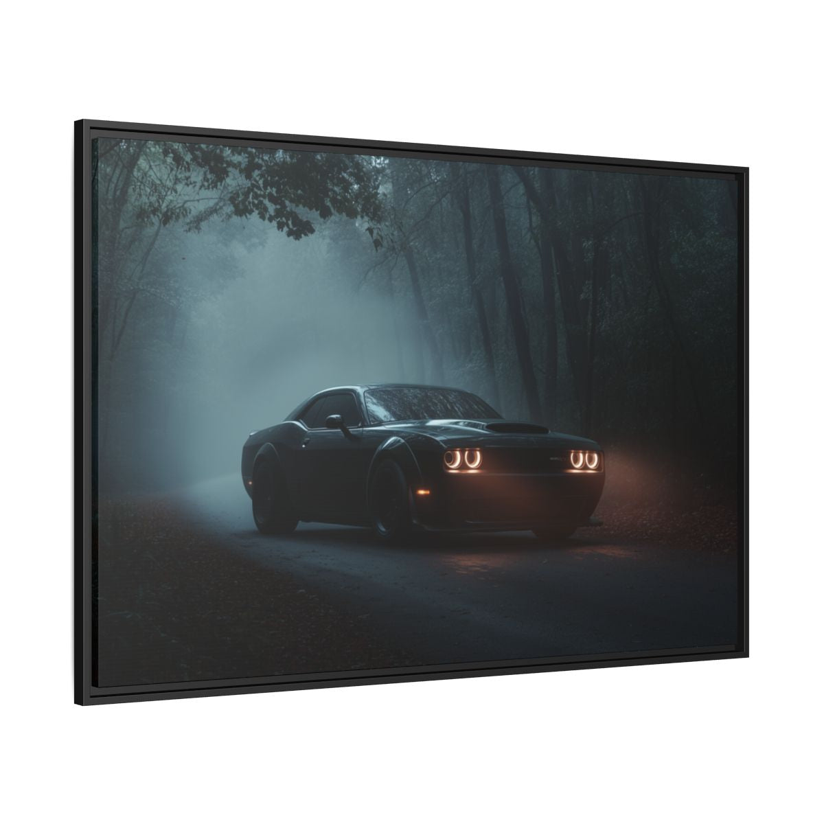 Dodge Challenger Foggy Forest
