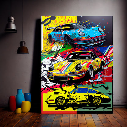 Porsche Triplet Pop Art